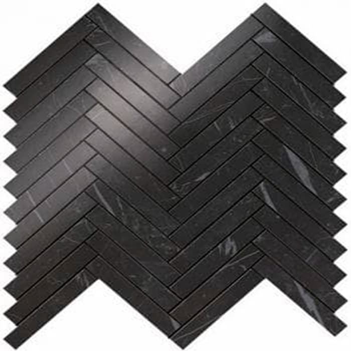 Marvel Stone Nero Marquina Herringbone Wall 30x30.5